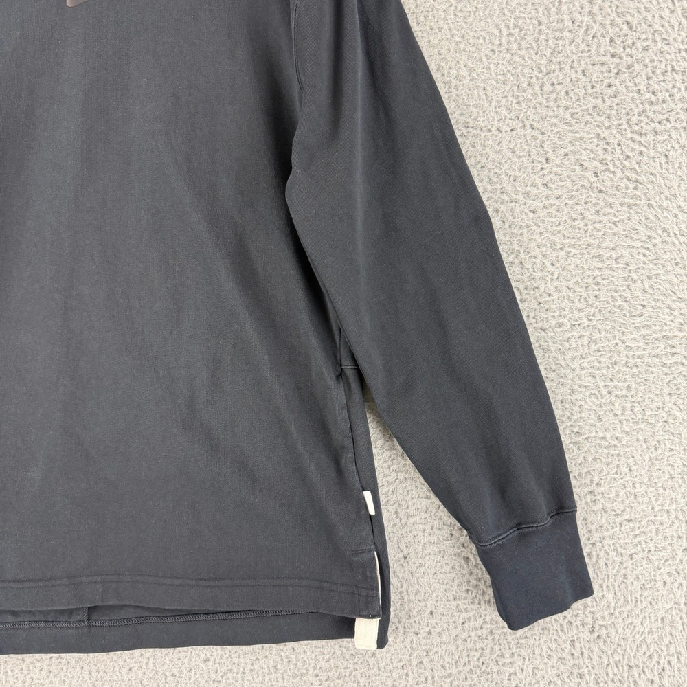 Nike Long Sleeve Shirt Mens Small Black Embroidered Logo Split Hem Crewneck - Picture 3 of 15